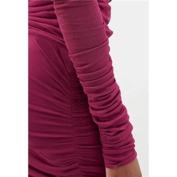 Ruched Bodycon Dress Square Neck Long Sleeve Backless  Midi Dresses For Women - Picture 7 of 7